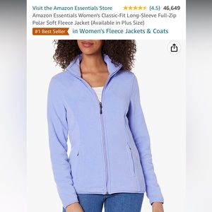 Lavender Amazon Essentials Womens Classic-Fit Full-Zip Polar Soft Fleece Jacket